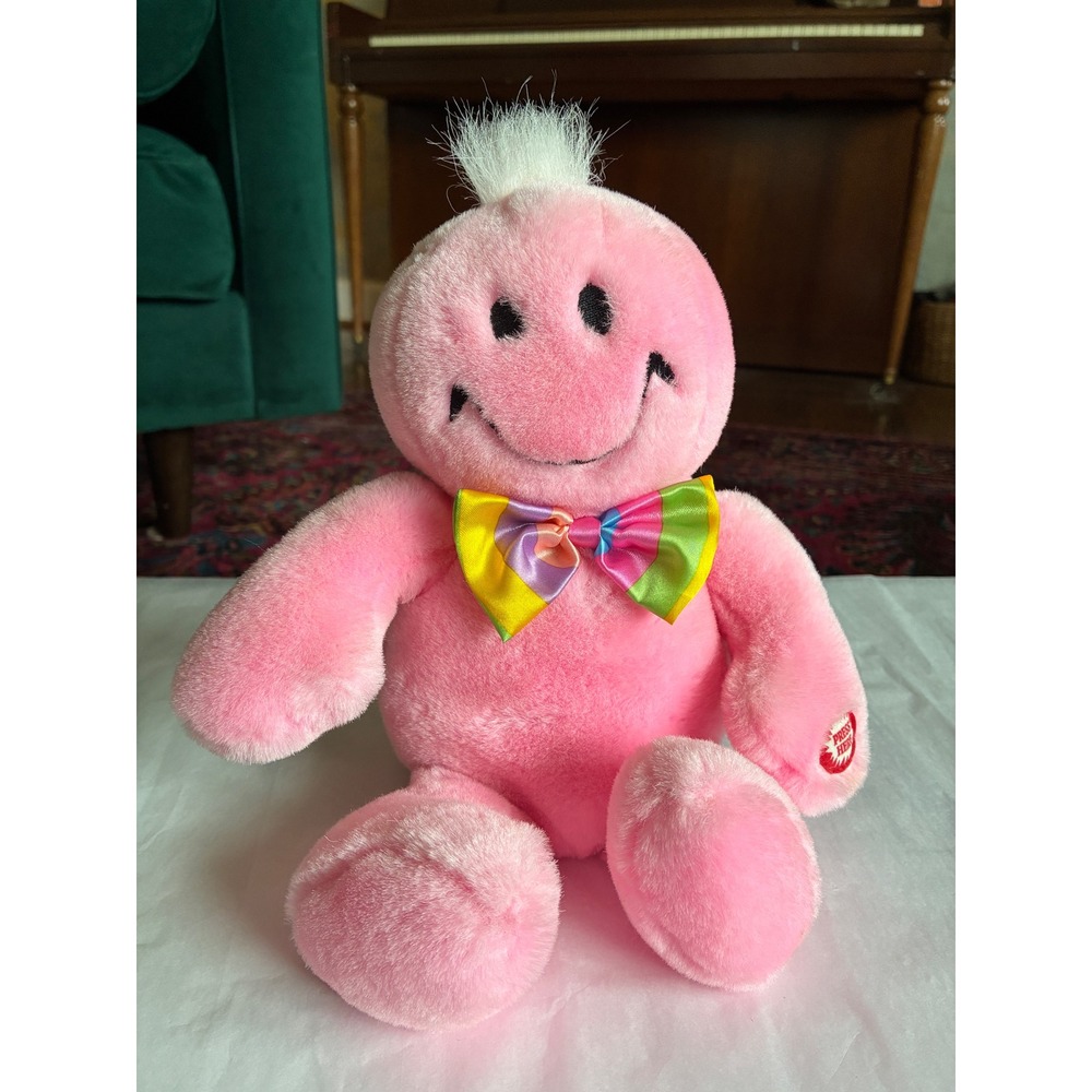 Vintage 1997 DanDee Tickle Tickle Wiggle Pink Smiley Face Plush AS IS FOR PARTS